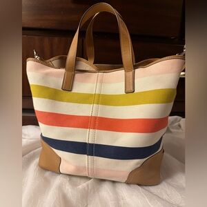 Coach Hadley Multi-Stripe Duffle Tote M1382
